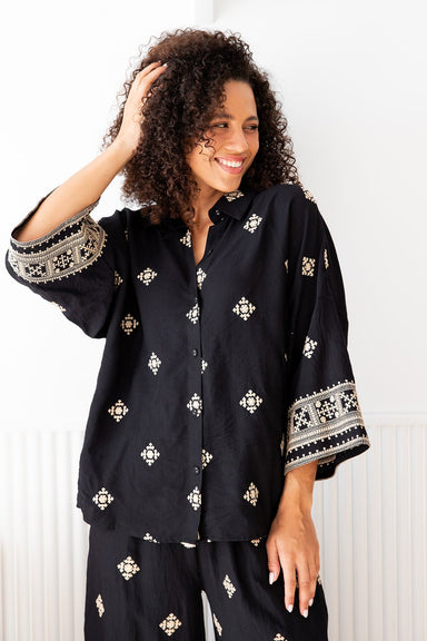 The Ireena Shirt - Dark Majesta - Sparrow & Finch Boutique