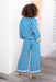 The Ireena Shirt - Rippled Blue - Sparrow & Finch Boutique