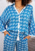 The Ireena Shirt - Rippled Blue - Sparrow & Finch Boutique