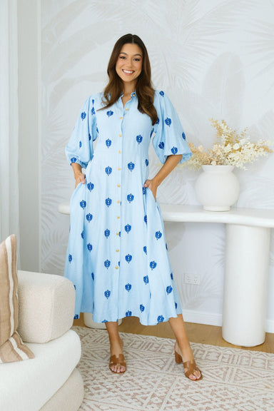 The Isla Dress - Sky Blue Majora - Sparrow & Finch Boutique