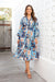 The Jemma Dress - Blue Deco - Sparrow & Finch Boutique