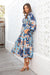 The Jemma Dress - Blue Deco - Sparrow & Finch Boutique