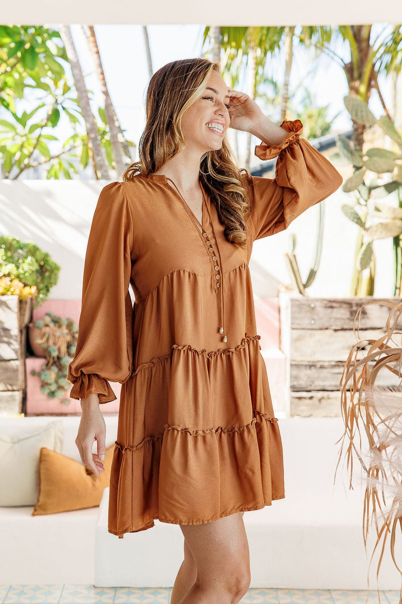 The Karlie Dress - Caramel