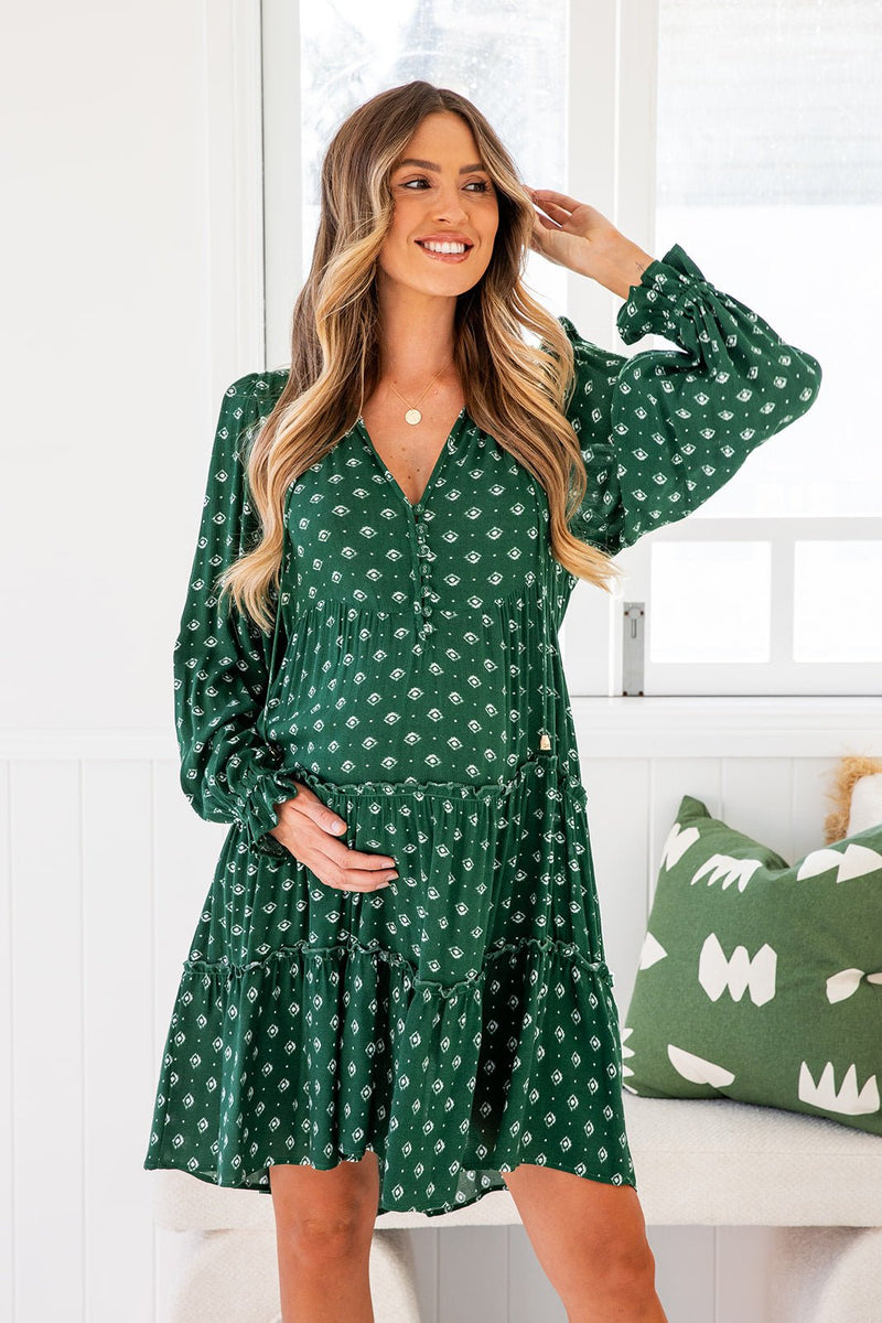 The Karlie Dress - Highland Green