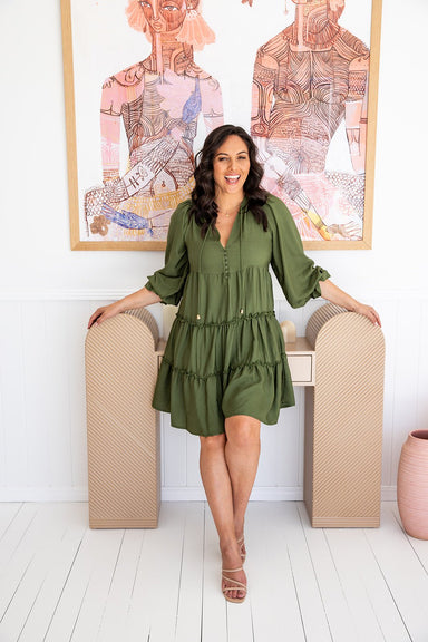 The Karlie Dress - Khaki Green - Sparrow & Finch Boutique