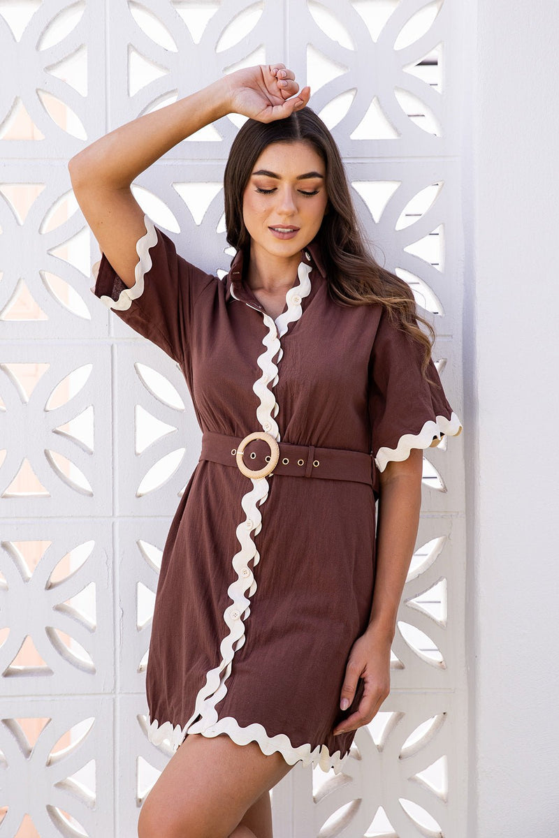 The Keziah Dress - Brown