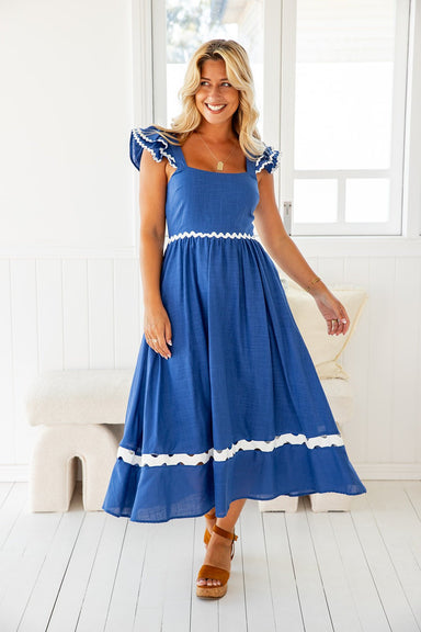 The Kinsley Dress - Blue - Sparrow & Finch Boutique