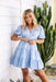The Lacy Dress - Candy Stripe Blue - Sparrow & Finch Boutique