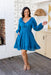 The Lainey Dress - Olympic Blue - Sparrow & Finch Boutique