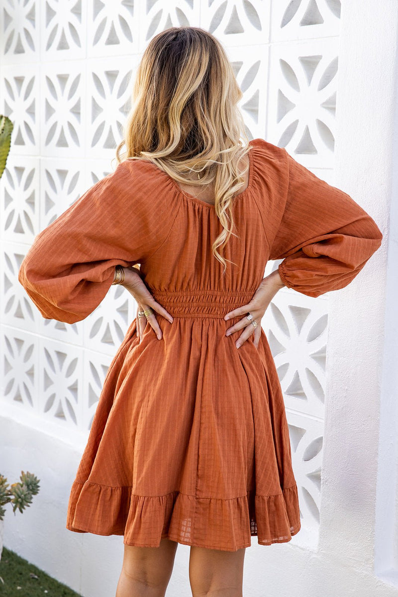 The Lainey Dress - Rust