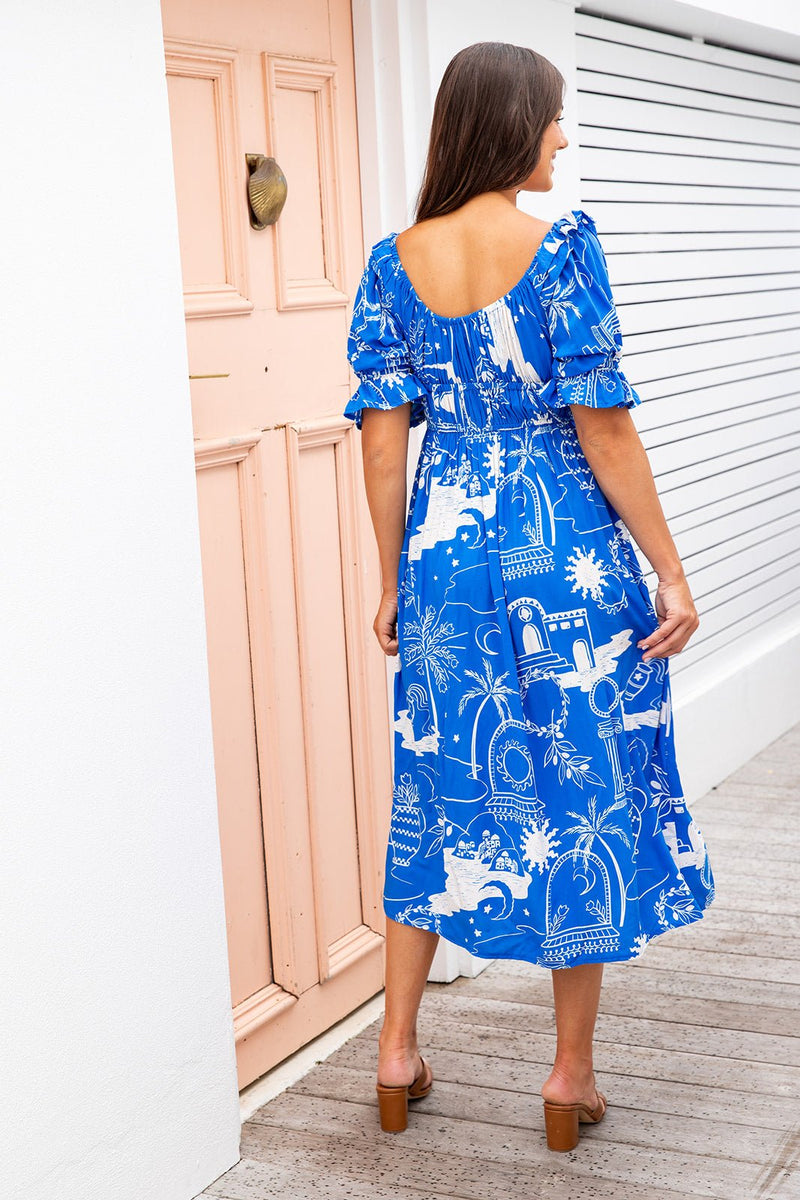 The Lanai Dress - Greek Blue