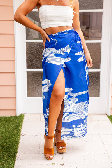 The Lani Skirt - Blue Horizon - Sparrow & Finch Boutique