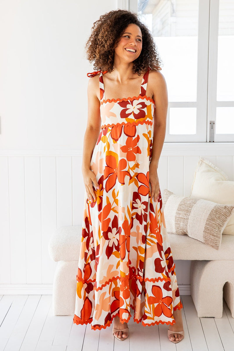 The Laylo Dress - Orange Mocha