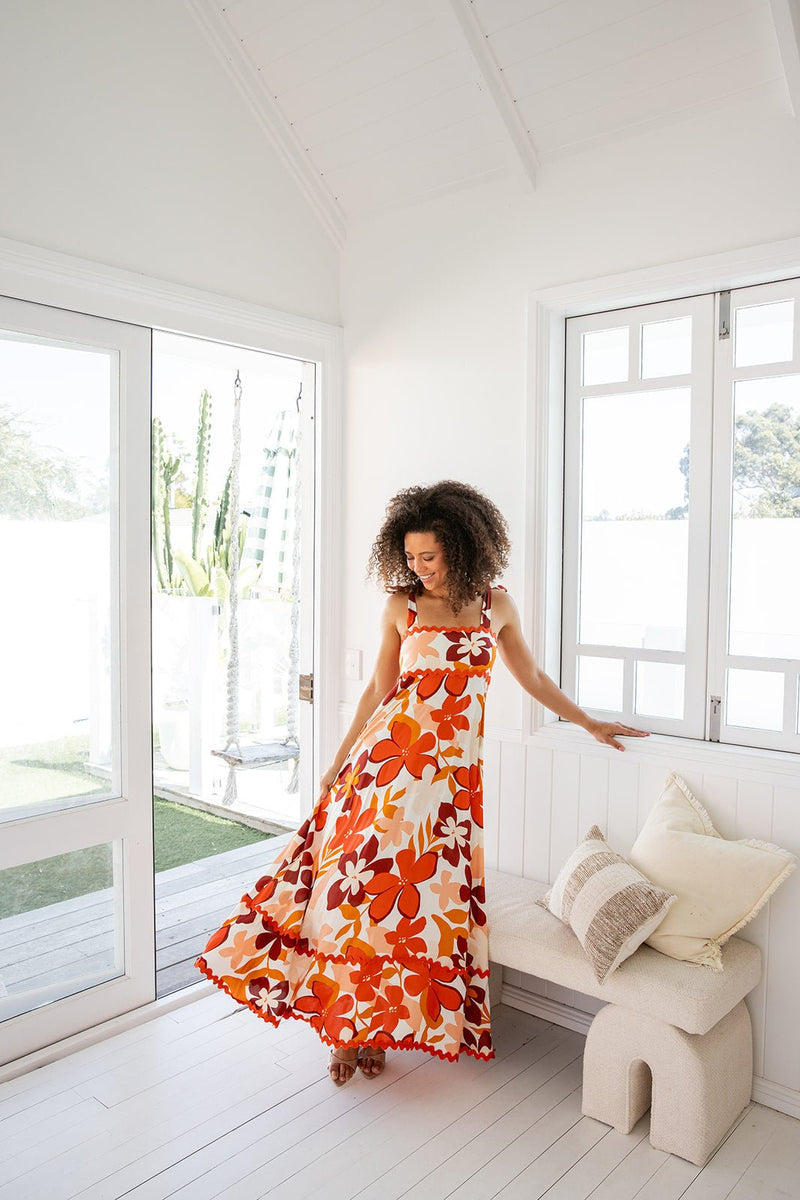 The Laylo Dress - Orange Mocha