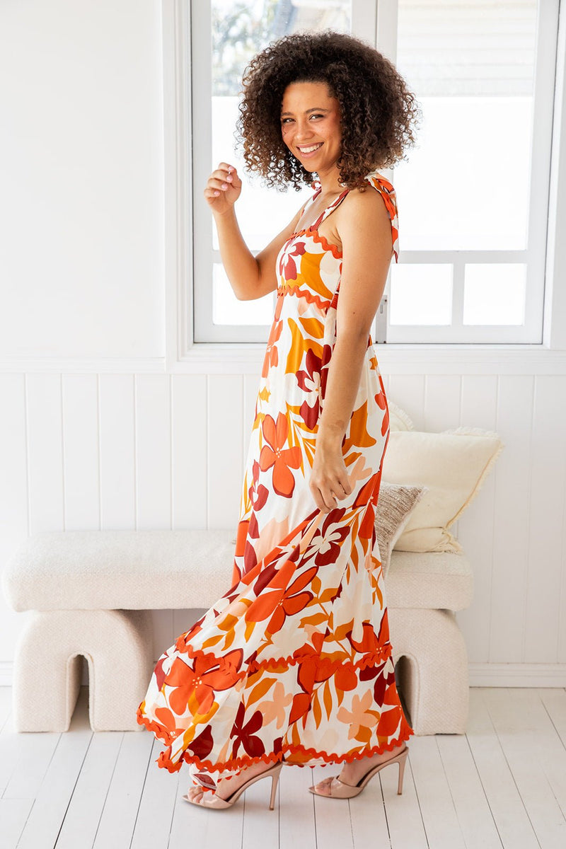 The Laylo Dress - Orange Mocha