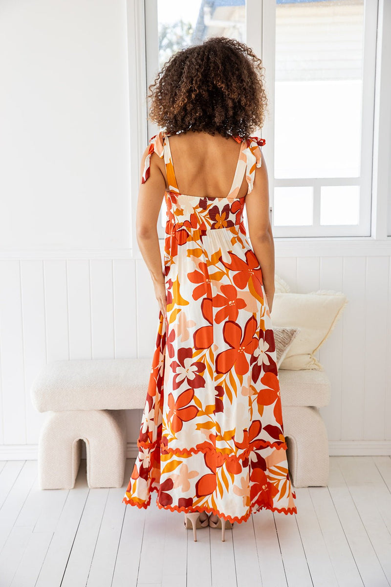The Laylo Dress - Orange Mocha