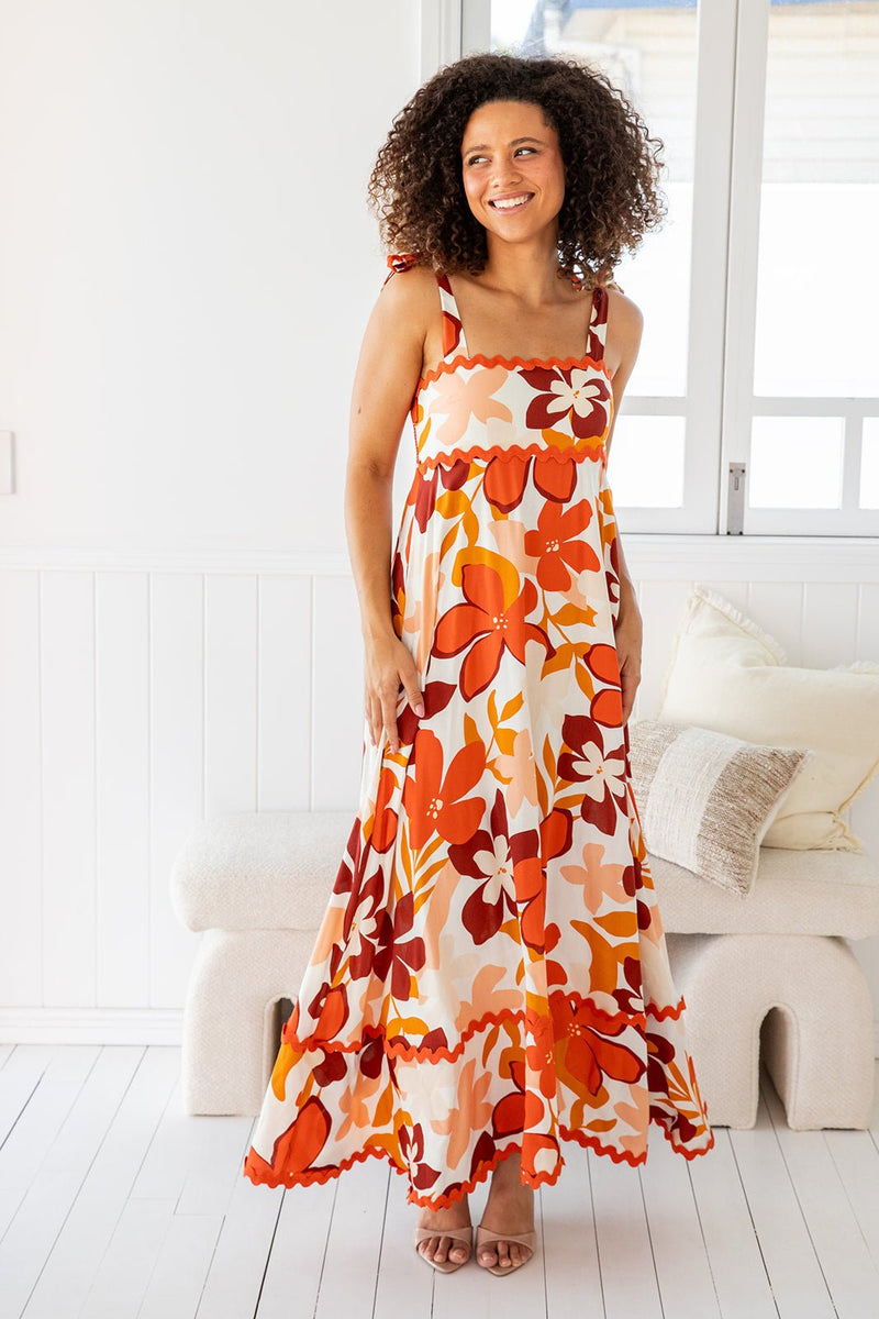 The Laylo Dress - Orange Mocha