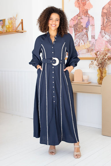 The Leah Dress - Navy - Sparrow & Finch Boutique