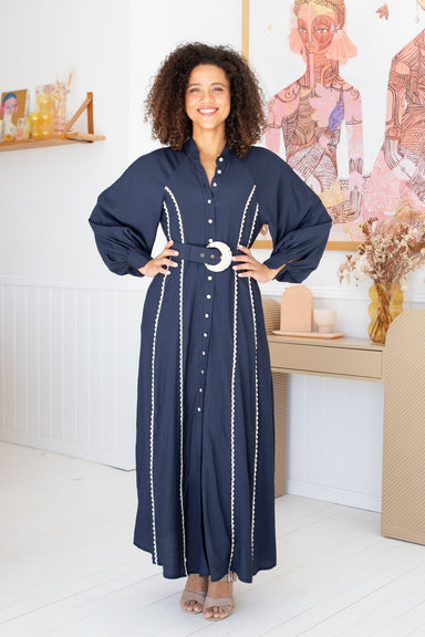 The Leah Dress - Navy - Sparrow & Finch Boutique