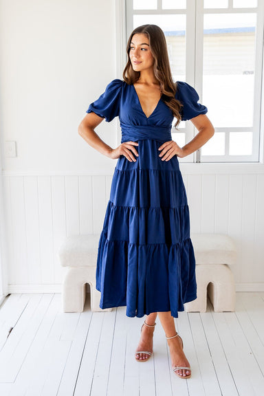 The Leisha Dress - Navy Blue - Sparrow & Finch Boutique