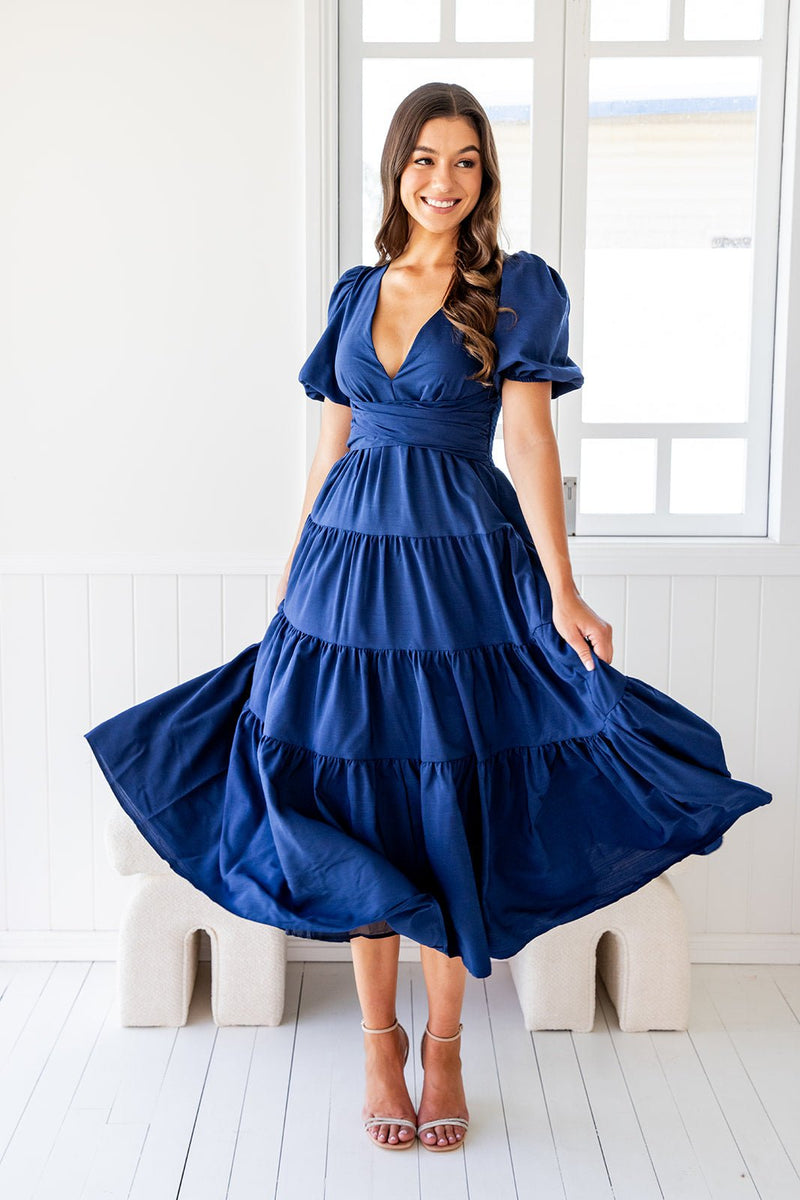 The Leisha Dress - Navy Blue