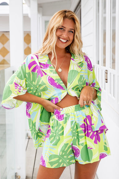 The Leta Shirt - Tropical Lime - Sparrow & Finch Boutique