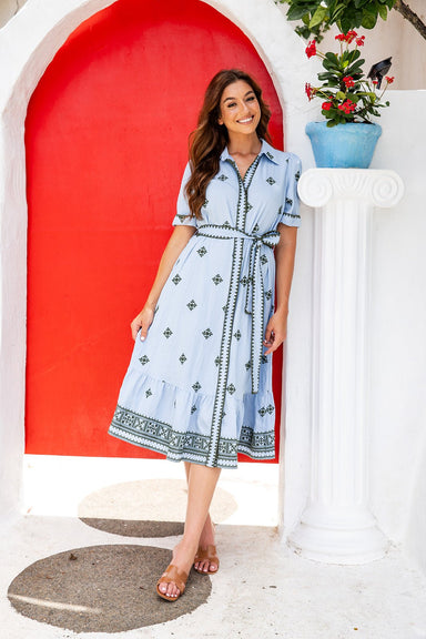 The Letizia Dress - Blue Majesta - Sparrow & Finch Boutique