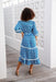 The Lilith Dress - Rippled Blue - Sparrow & Finch Boutique