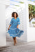 The Lilith Dress - Rippled Blue - Sparrow & Finch Boutique