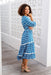 The Lilith Dress - Rippled Blue - Sparrow & Finch Boutique