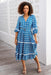 The Lilith Dress - Rippled Blue - Sparrow & Finch Boutique