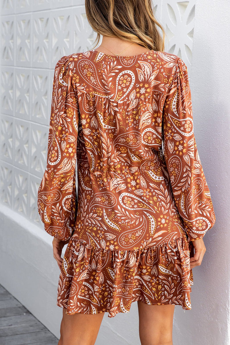 The Lola Dress - Floral Russet