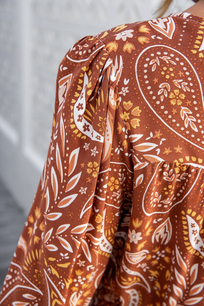 The Lola Dress - Floral Russet
