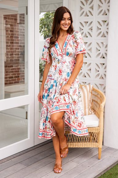 The Lorenza Dress - Coastal Blooms - Sparrow & Finch Boutique