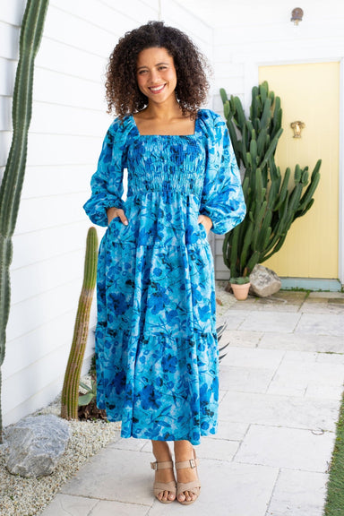 The Lucia Dress - Blue Petal - Sparrow & Finch Boutique