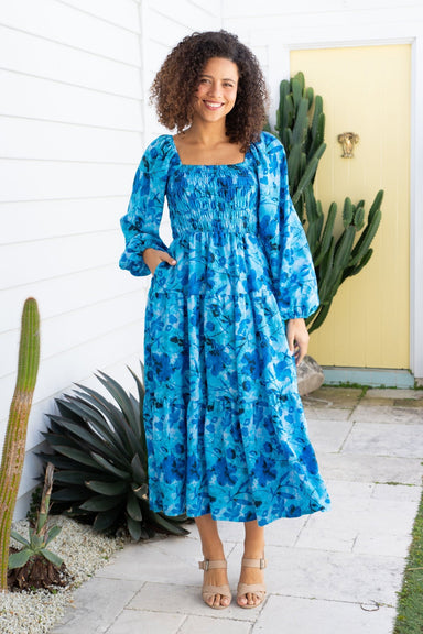 The Lucia Dress - Blue Petal - Sparrow & Finch Boutique
