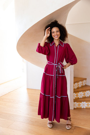 The Luciana Dress - Wineberry - Sparrow & Finch Boutique
