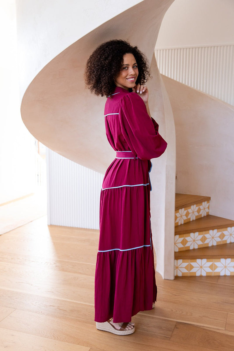 The Luciana Dress - Wineberry
