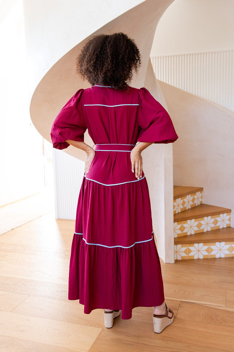 The Luciana Dress - Wineberry