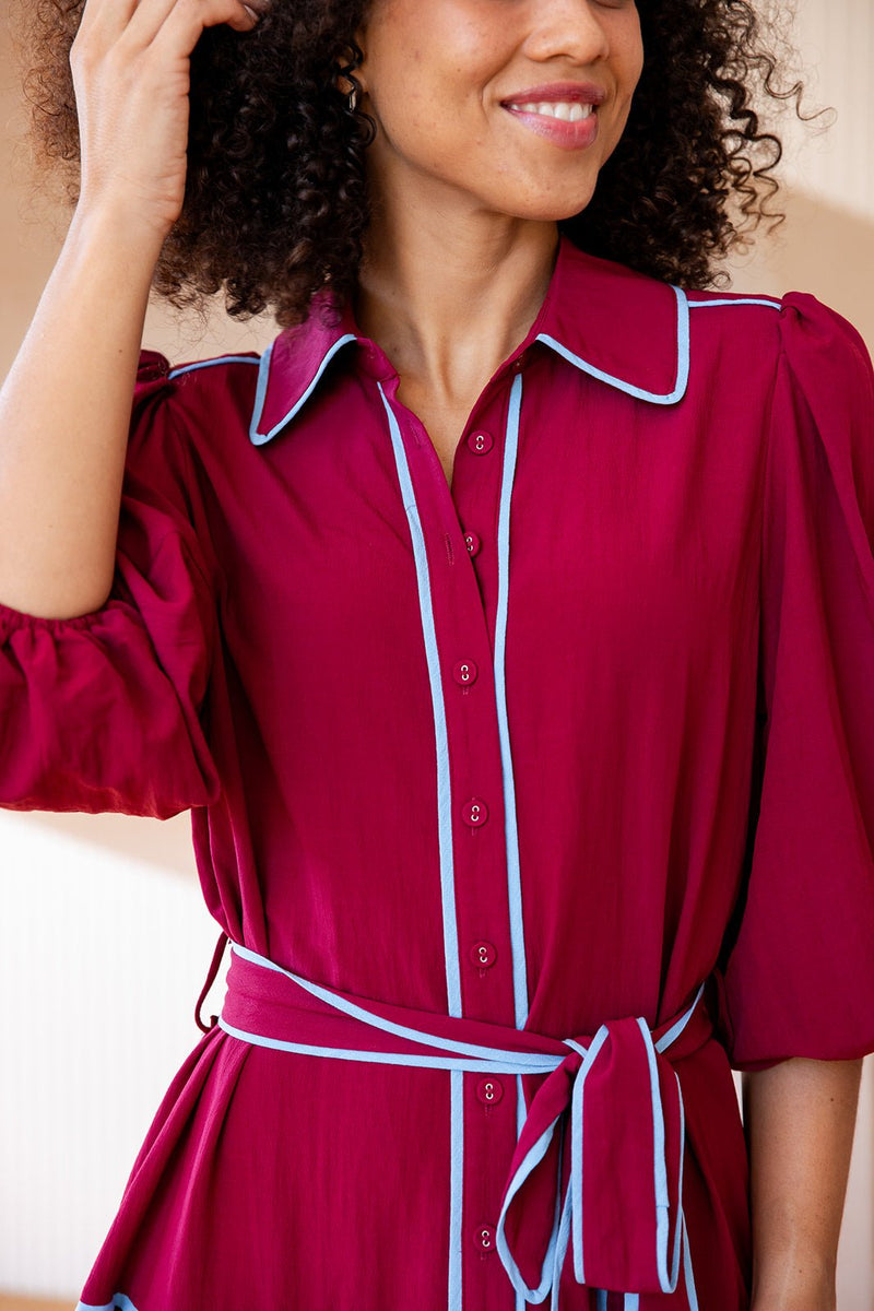 The Luciana Dress - Wineberry