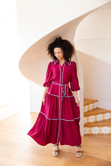 The Luciana Dress - Wineberry - Sparrow & Finch Boutique