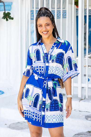 The Luno Dress - Paros Blue - Sparrow & Finch Boutique