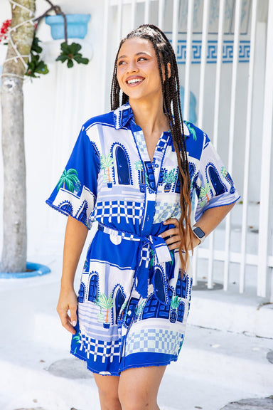 The Luno Dress - Paros Blue - Sparrow & Finch Boutique