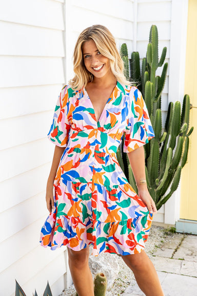 The Macy Dress - Coloured Oasis - Sparrow & Finch Boutique