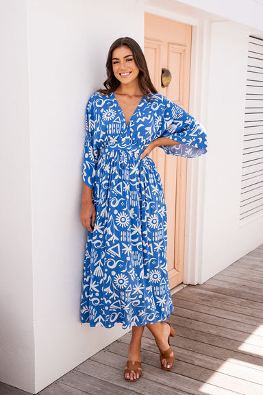 The Mauley Dress - Daydream Blue - Sparrow & Finch Boutique