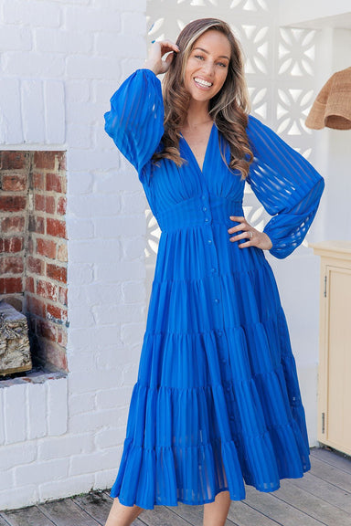 The Mireya Dress - Blue - Sparrow & Finch Boutique