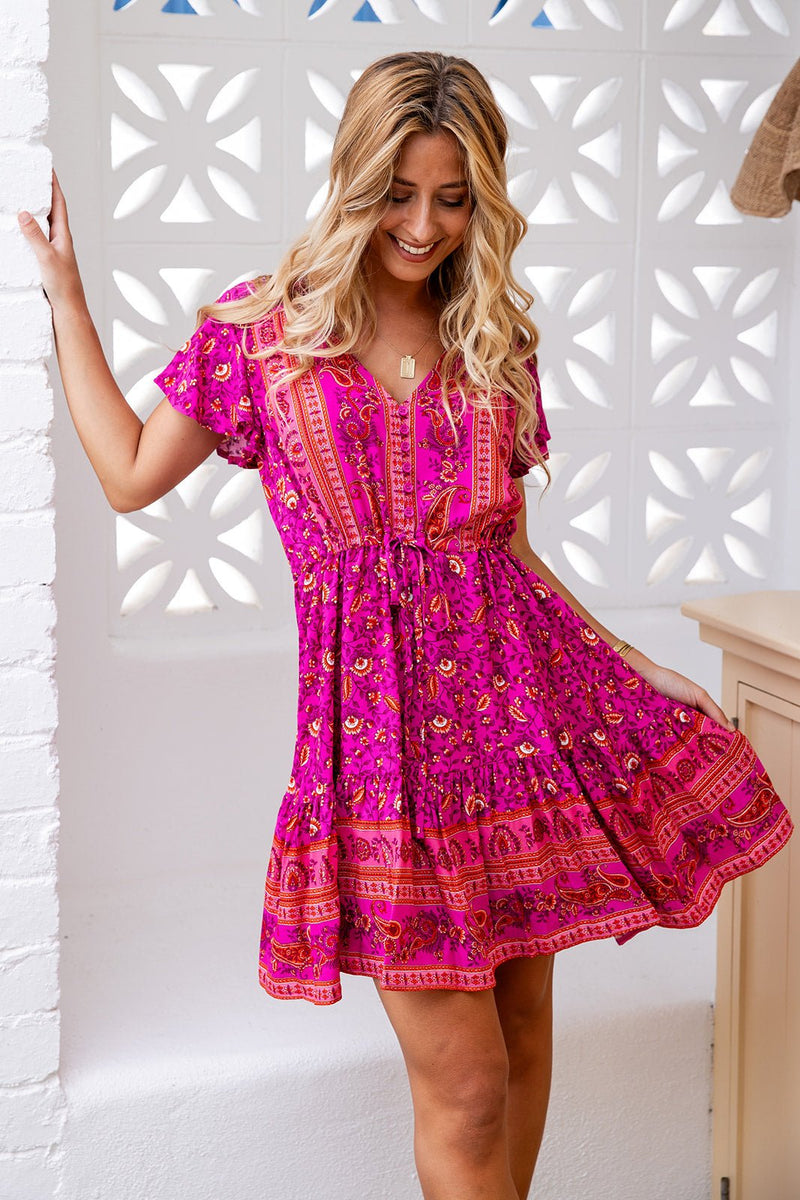 The Nala Dress - Royal Fuchsia