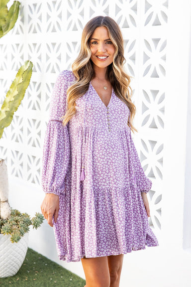 The Natalie Dress - Lilac Garden - Sparrow & Finch Boutique