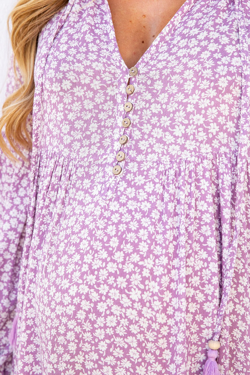The Natalie Dress - Lilac Garden
