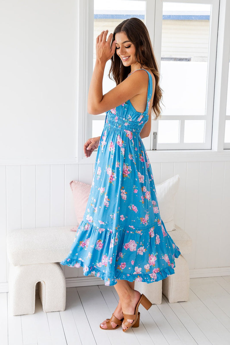 The Nellie Dress - Teal Garden